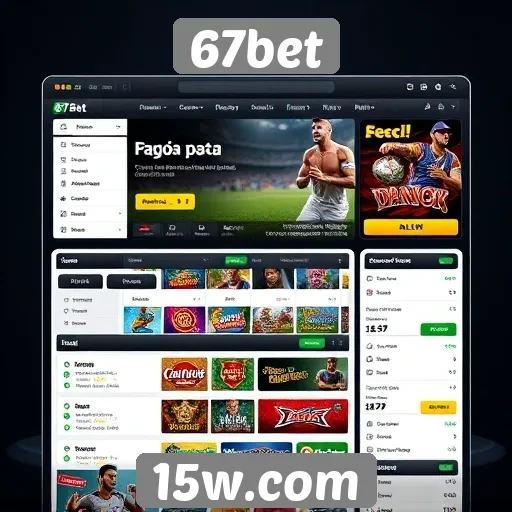 Interface do usuário no site 67bet